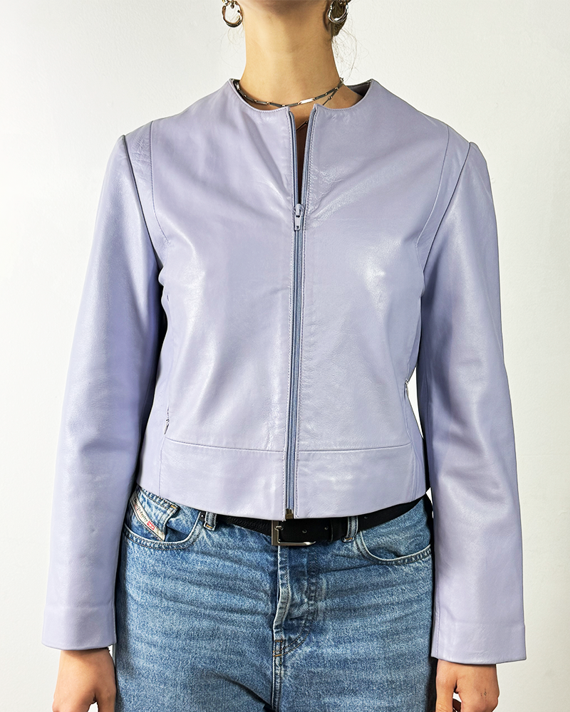 Lilac Sweet Spring Leather Jacket - Main