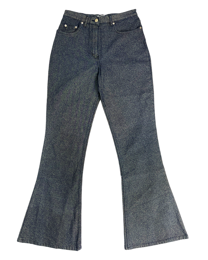 Golden Glitter Denim Flare Pants – PAKA Vintage Glam Golden Glitter Denim Flare Pants – PAKA Vintage Glam