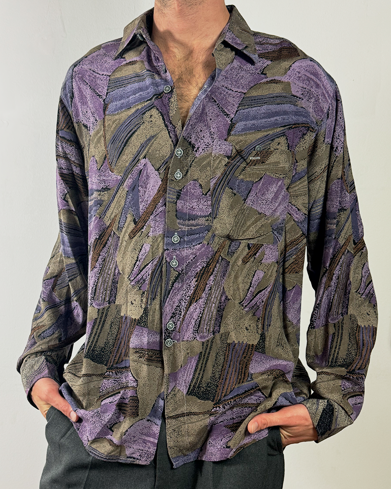 Purple Wood Cotton Shirt - Main