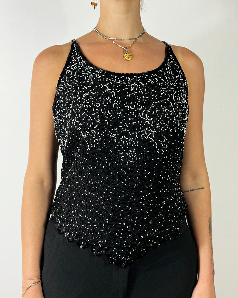 Psychedelic Rain Embellished Top - Main