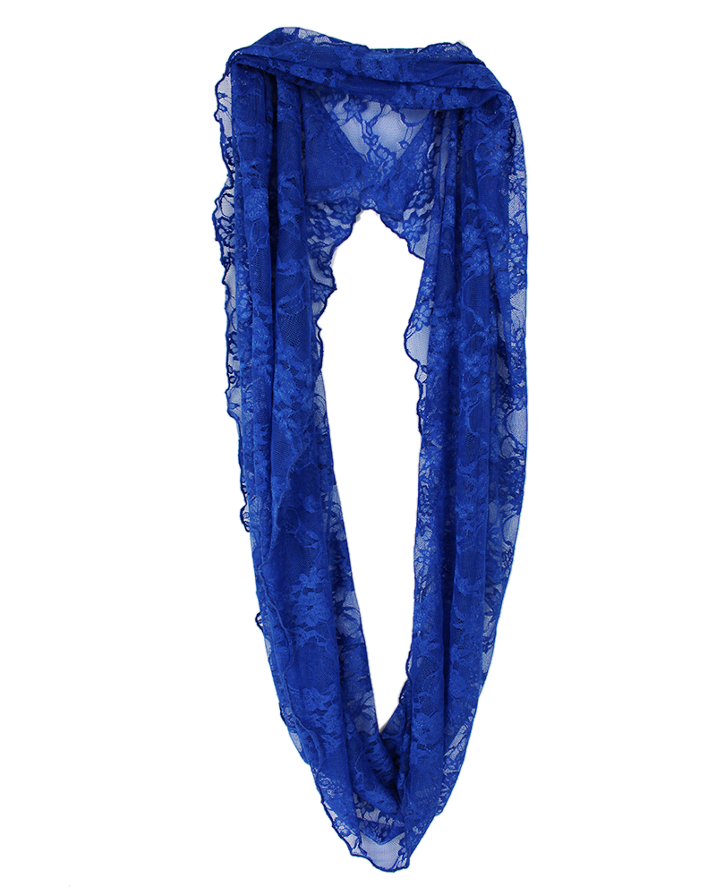 Blue Lace Wrap Scarf - Main
