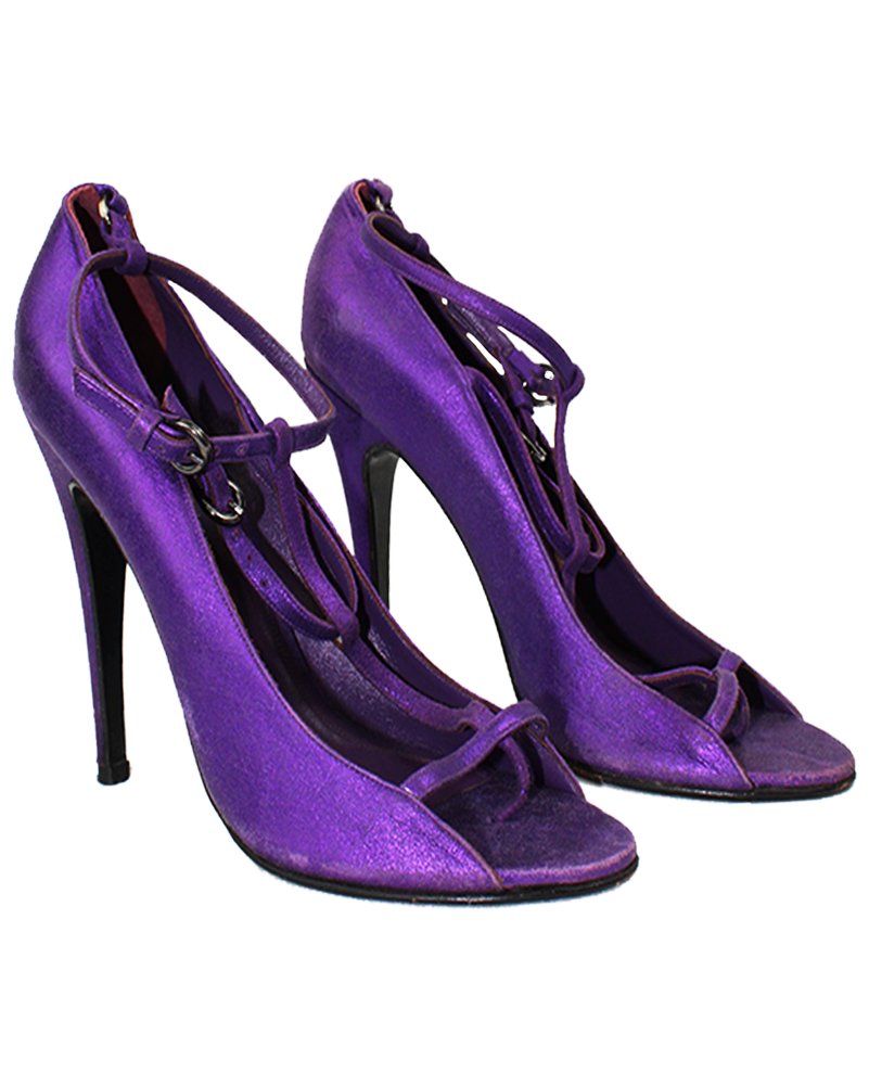 Purple High Heel Sandals - Main