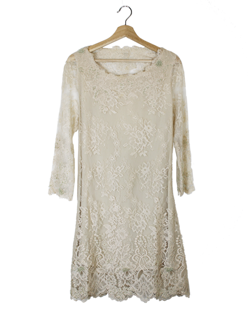 Pearl Lace Embroided Dress - Main