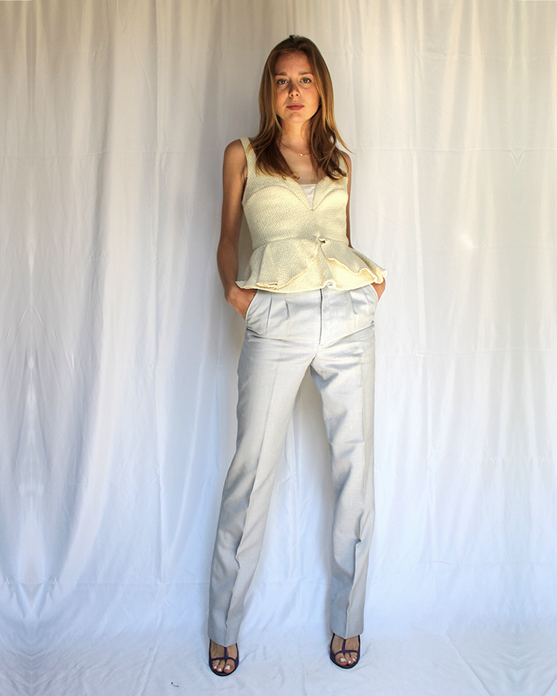Sky Blue Tailoring Trousers - Body shot