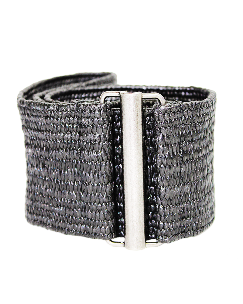 Strechy Straw Woven Cinch Belt - Main