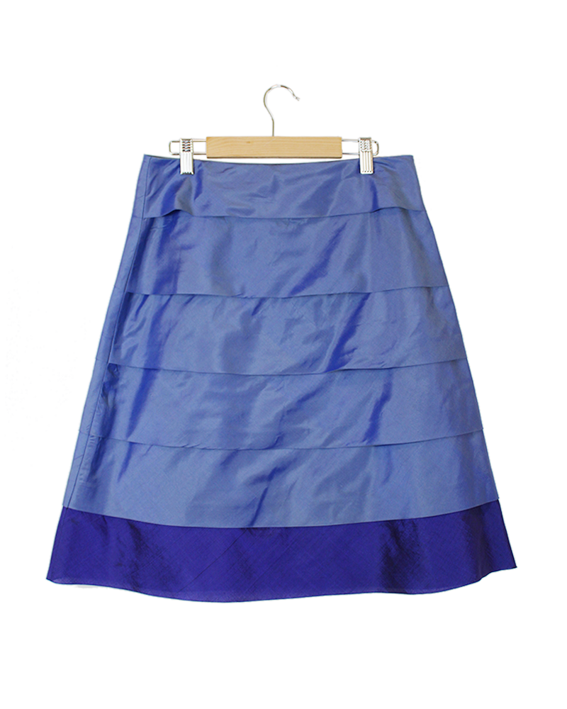 Blue Silk Candy Skirt - Main