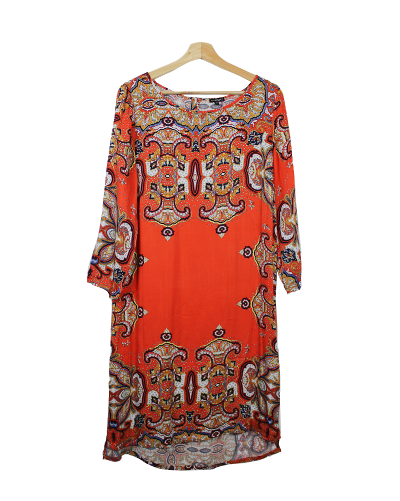Orange Arabesque Dress - Main