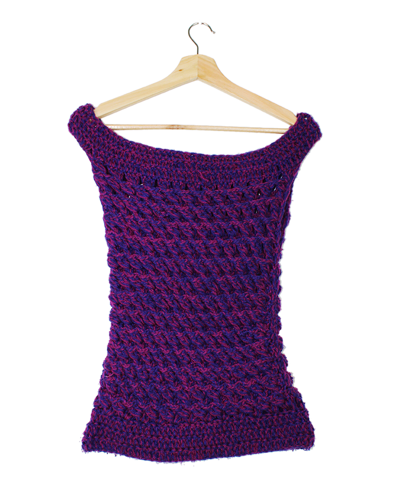 Purple Knitted Off The Shoulder Top - Main