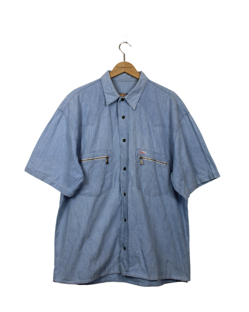 Short Sleeve Denim Shirt - Main