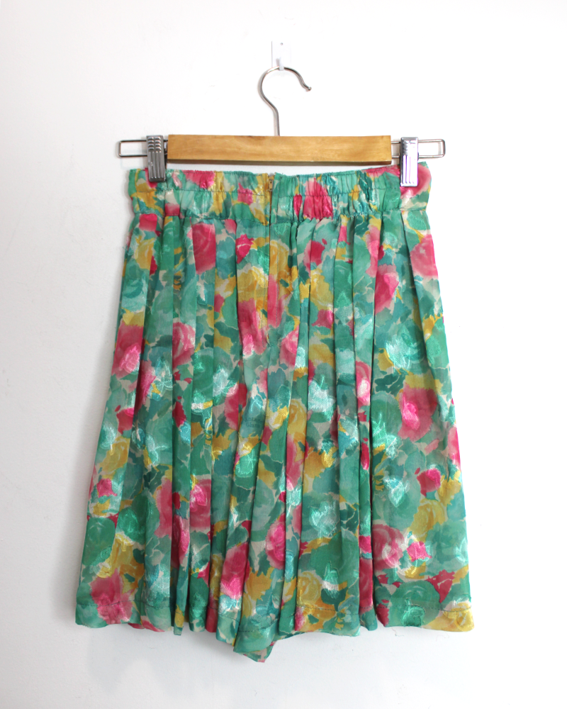Floral Shinny Transpartent Shorts/Skirt - Back shot