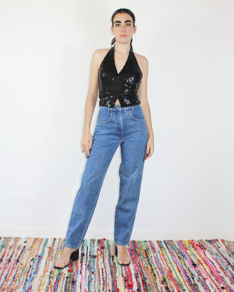 Vintage Perfect High Waisted Jeans Pants - Body Shot