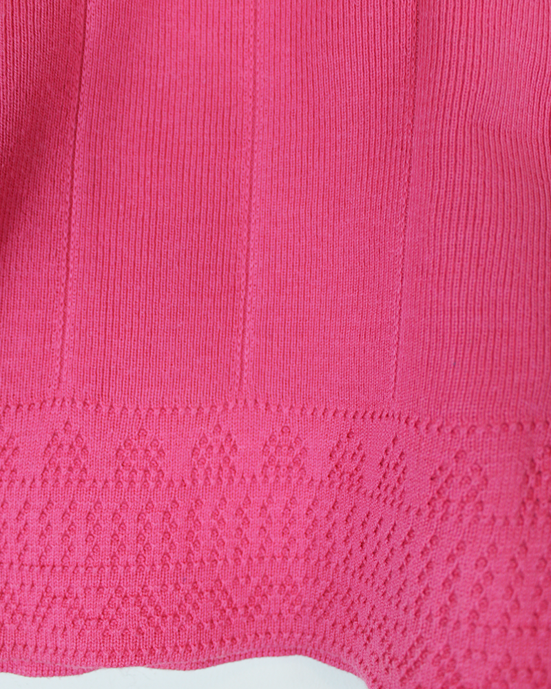 Bright Pink Knit Shorts - Detailed view