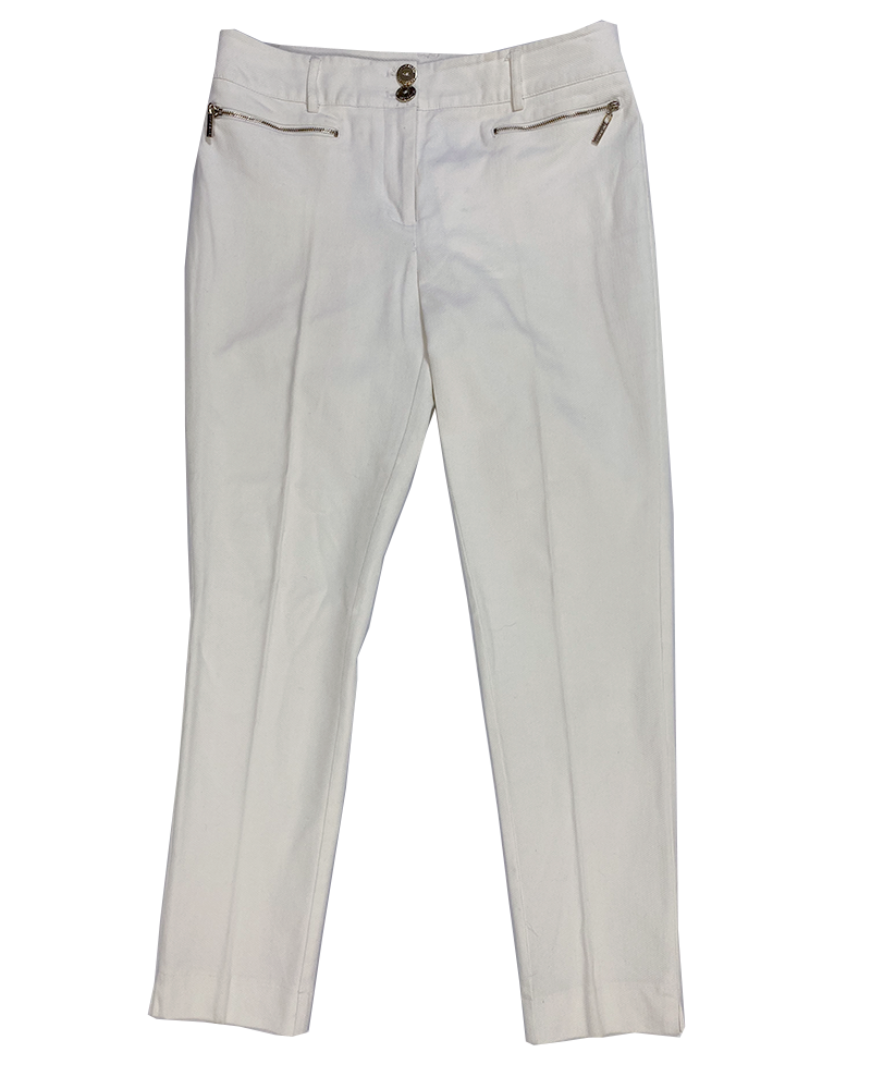 White Pique Classic Trousers - Main