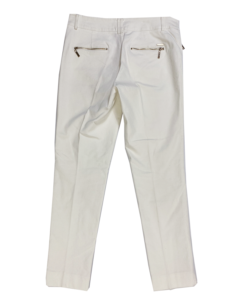 White Pique Classic Trousers - Detailed view