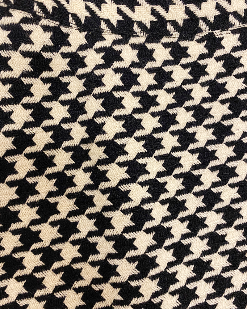 Pied de Poule Wool Midi Skirt - Detailed View