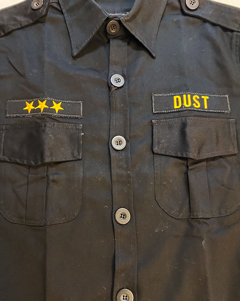 Black Military Dust Shirt - Detailed View