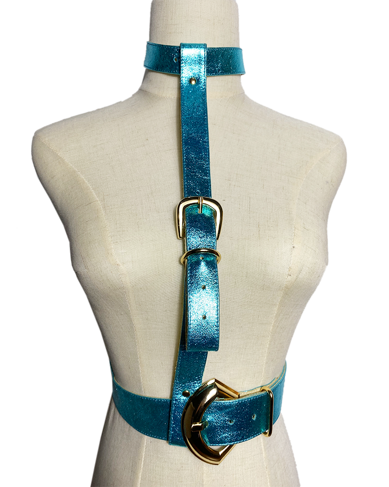 Turquoise Leather Collar Hardwear - Main