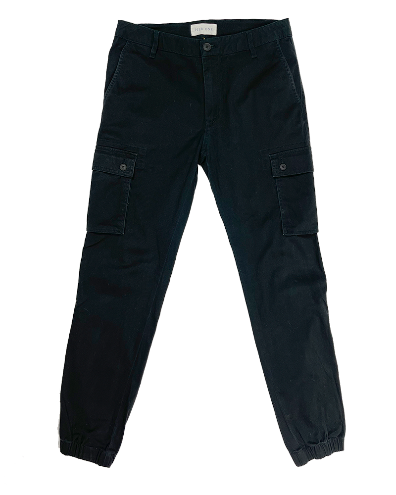 Black Classic Cargo Pants - Main