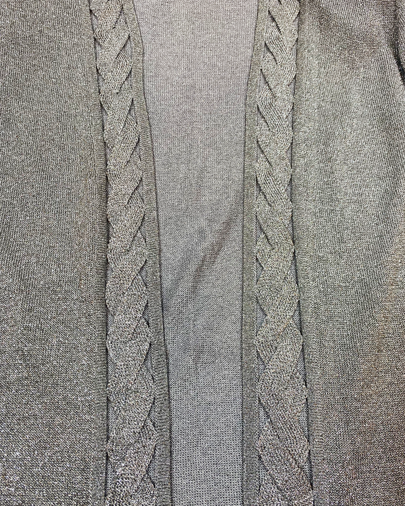Braided Disco Silver Cardigan - Detailed View