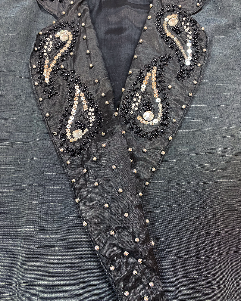 Black Arabesque Embellished Blazer - Detailed View