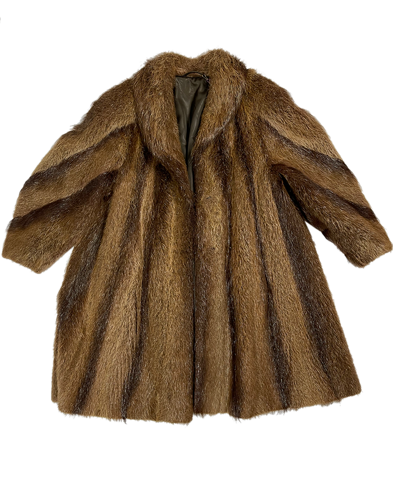 Vintage Real Brown Fur Coat - Main
