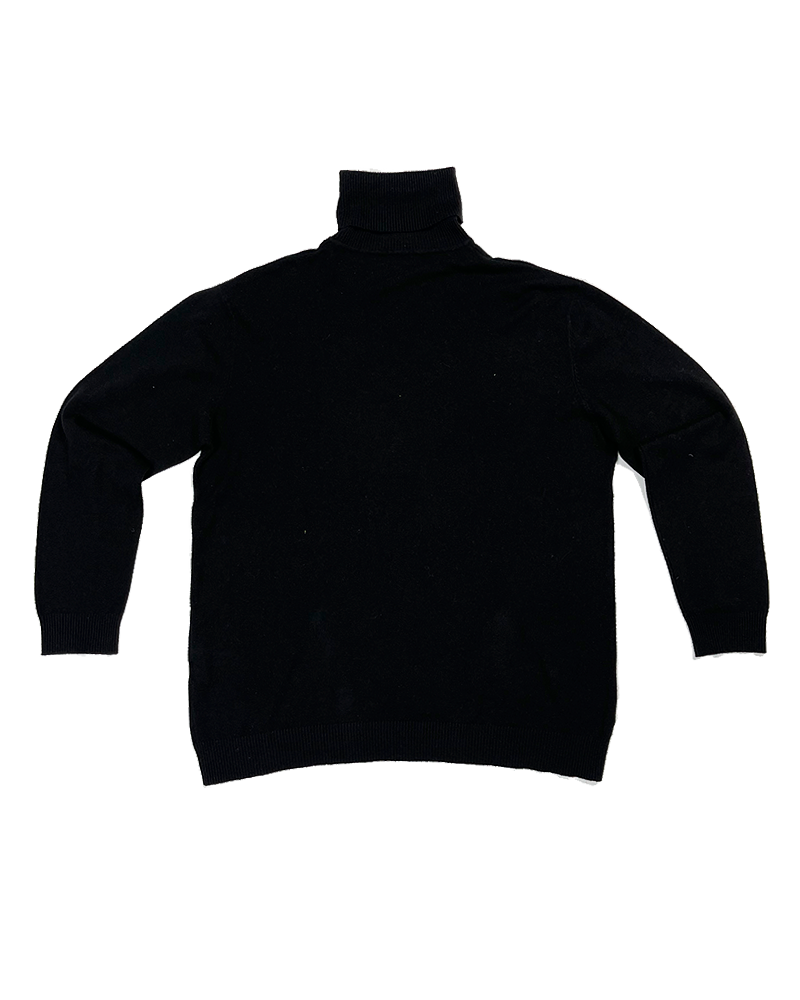 Black Knit Turtleneck Sweater - Main