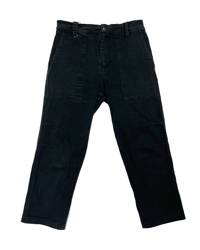 Skinny Black Cargo Denim Pants - Main