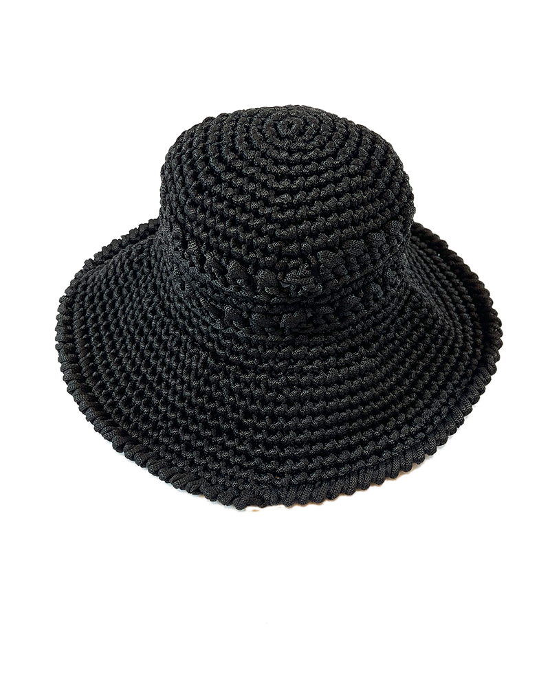 Black Crochet Hat - Main
