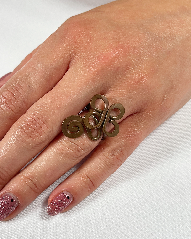 Metallic Bronze Flower Ring - Main