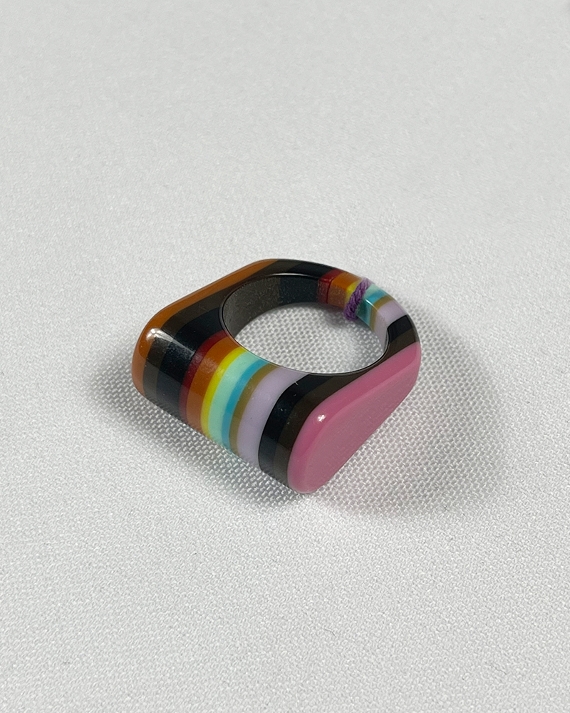 90s Rainbow Resin Ring - Main