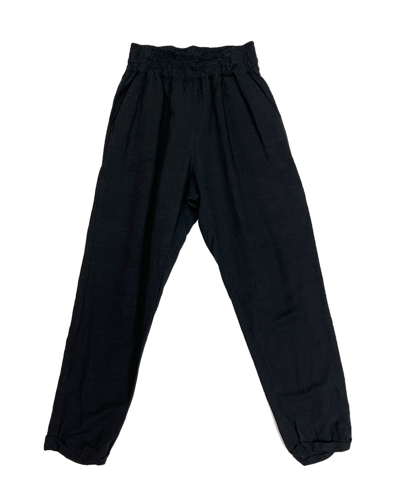 Black Linen Aladdin Pants - Main