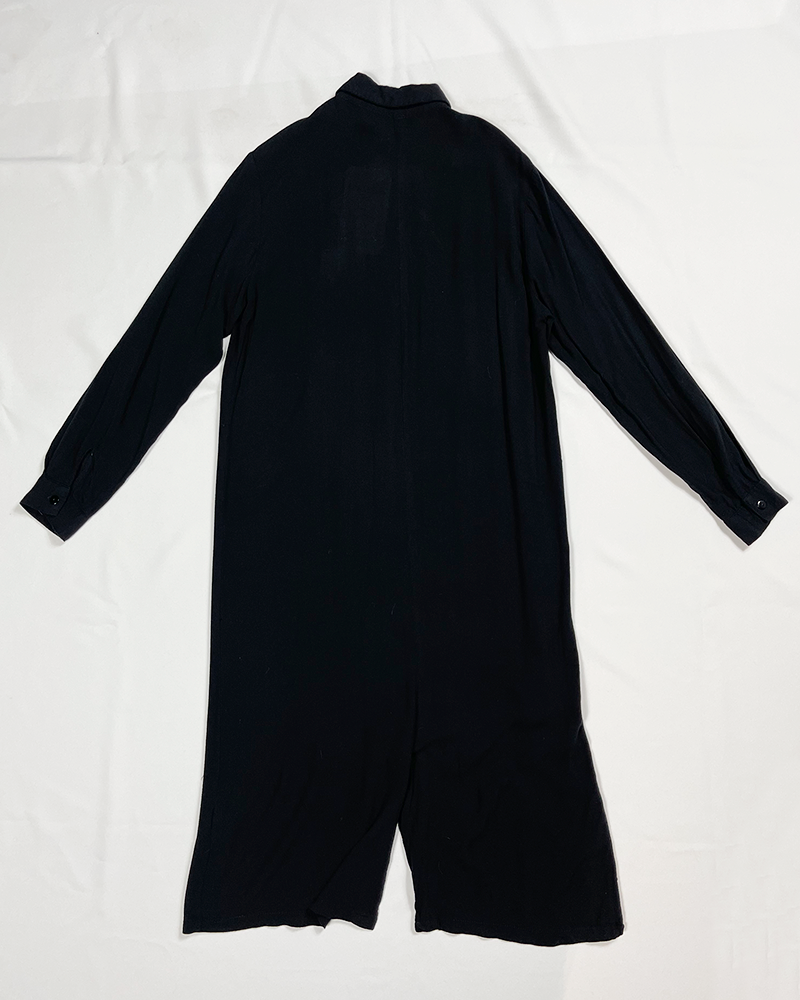 Morticia Long Black Shirt - Detailed View