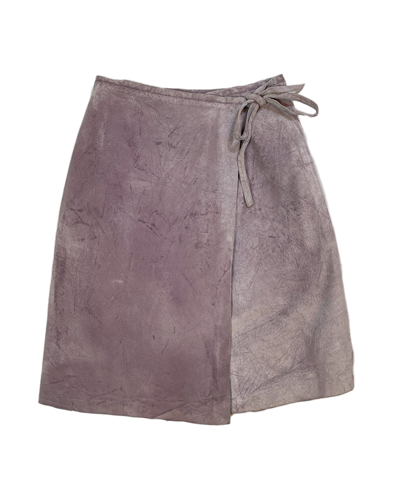 Lilac Leather Wrap Skirt - Main