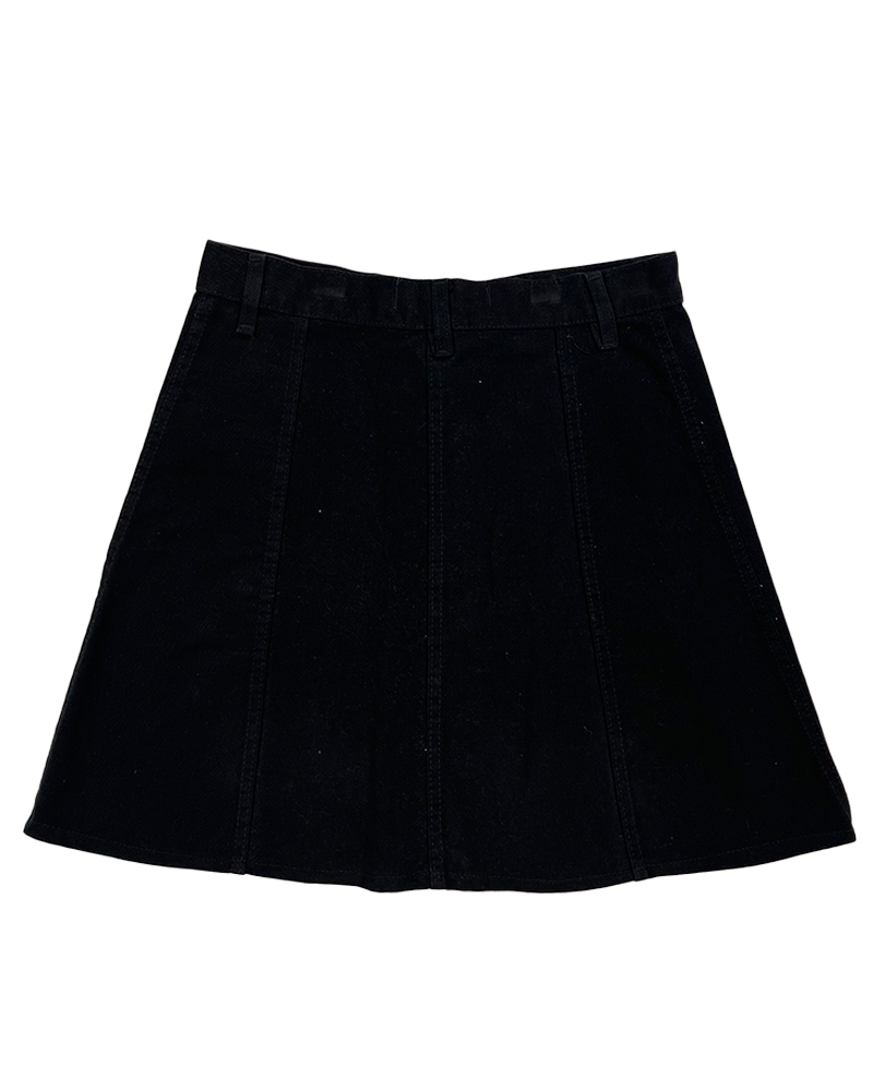 Rock Boho Buttons Up Black Skirt - Detailed View