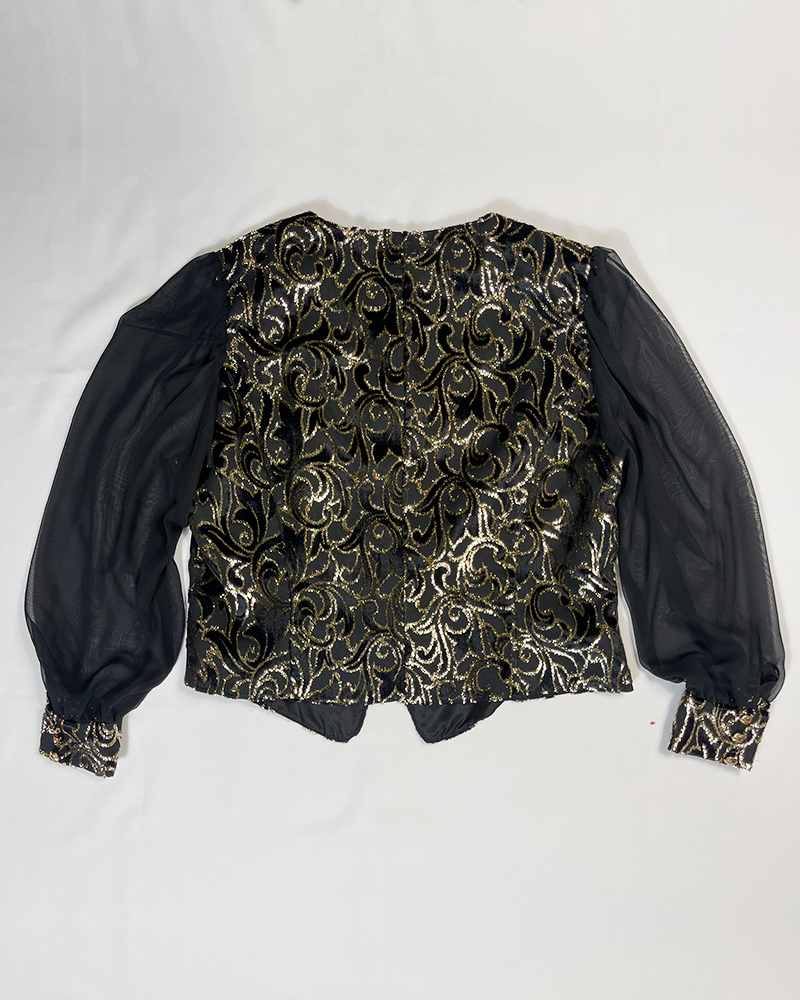 Glamorous Black and Golden Shirt - Detailed View