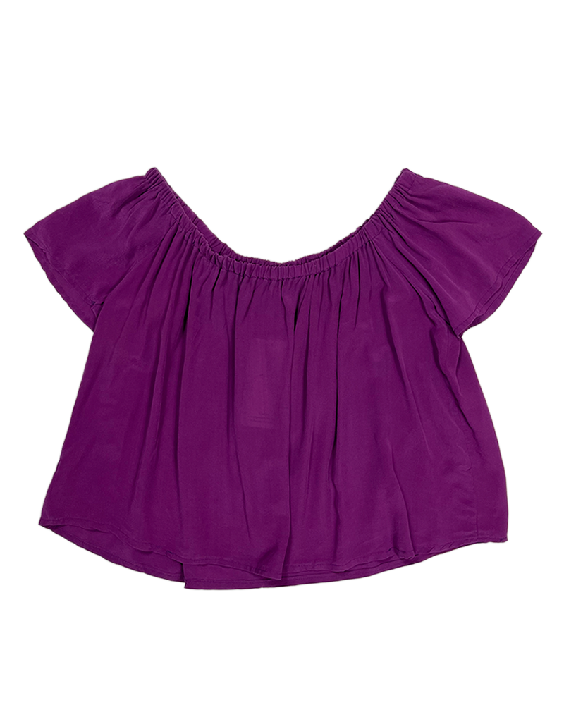 Shoulder to Shoulder Silk Purple Top - Main