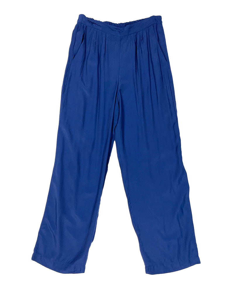 Comfy Blue Navy Viscose Pants - Main