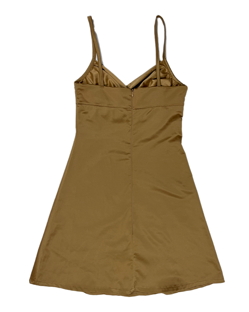 Golden Posh Mini Dress - Detailed View