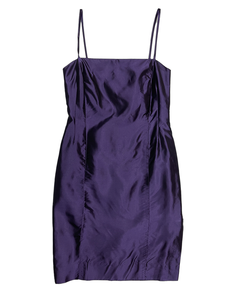 Party Purple Buttons Mini Dress - Main