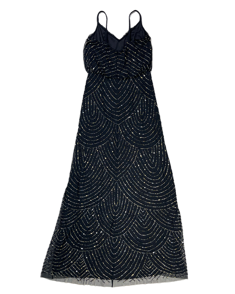 Grey Midnight in Paris Long Dress - Detailed view
