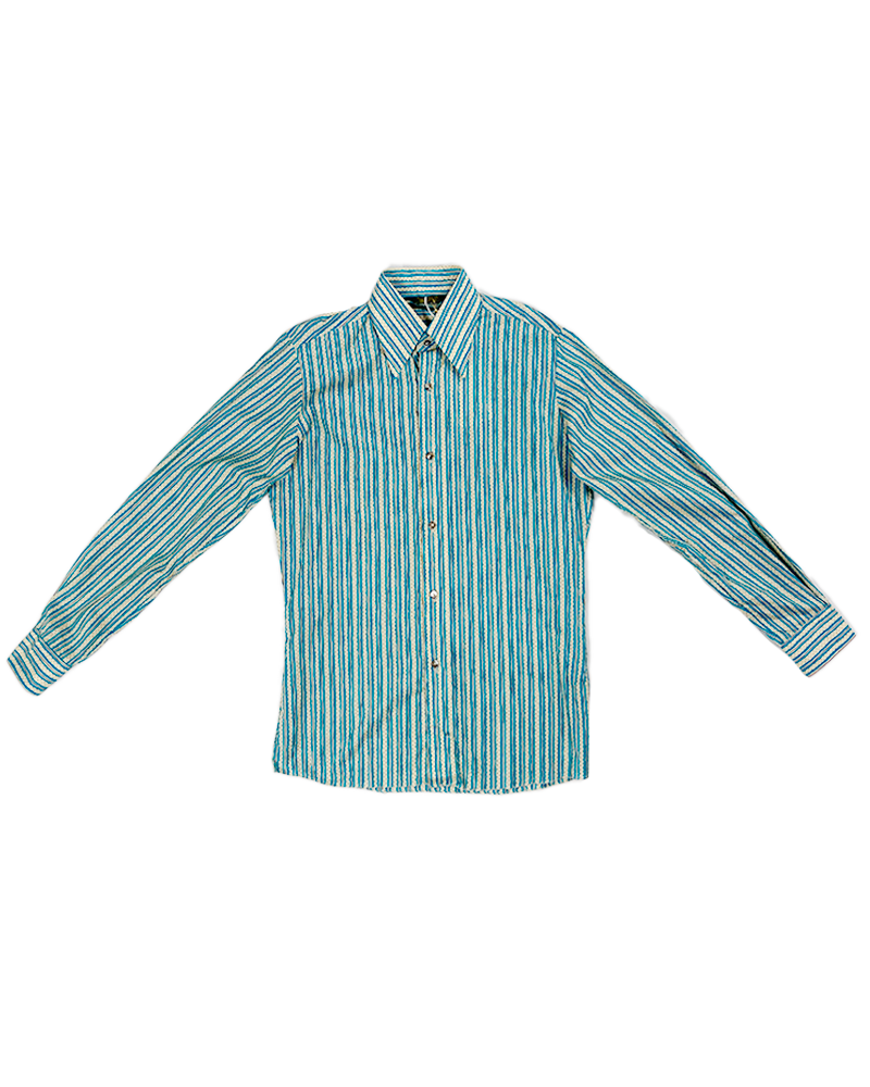 Blue And Beige Striped Shirt - Main