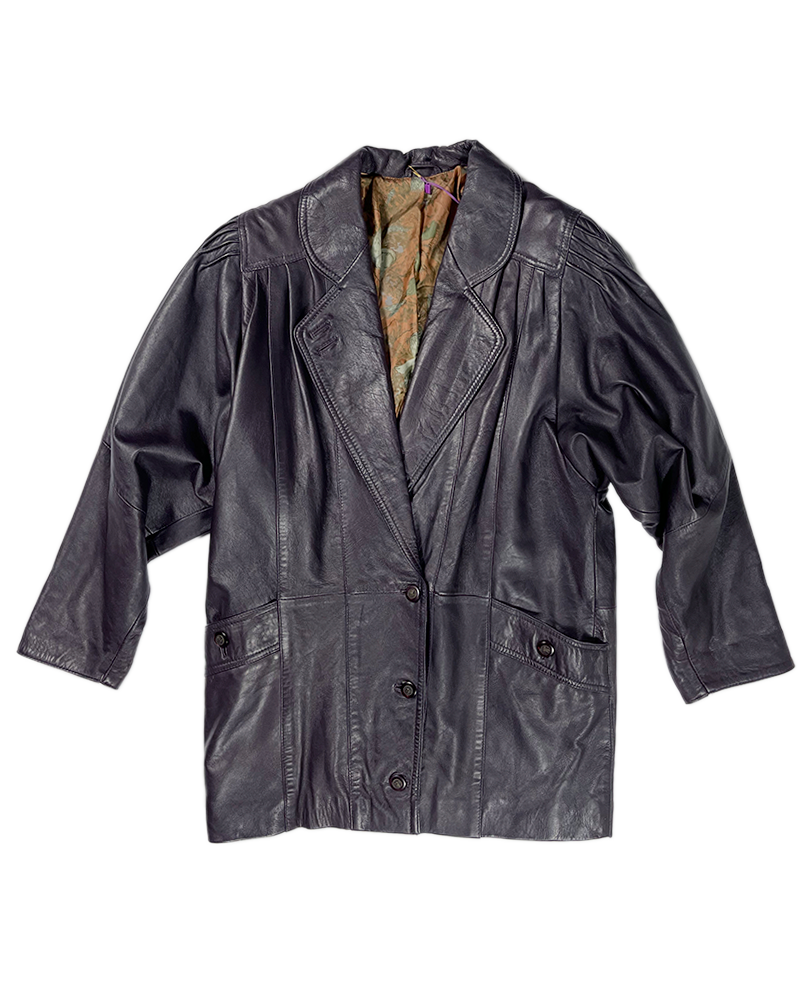 Purple Classy Leather Jacket - Main