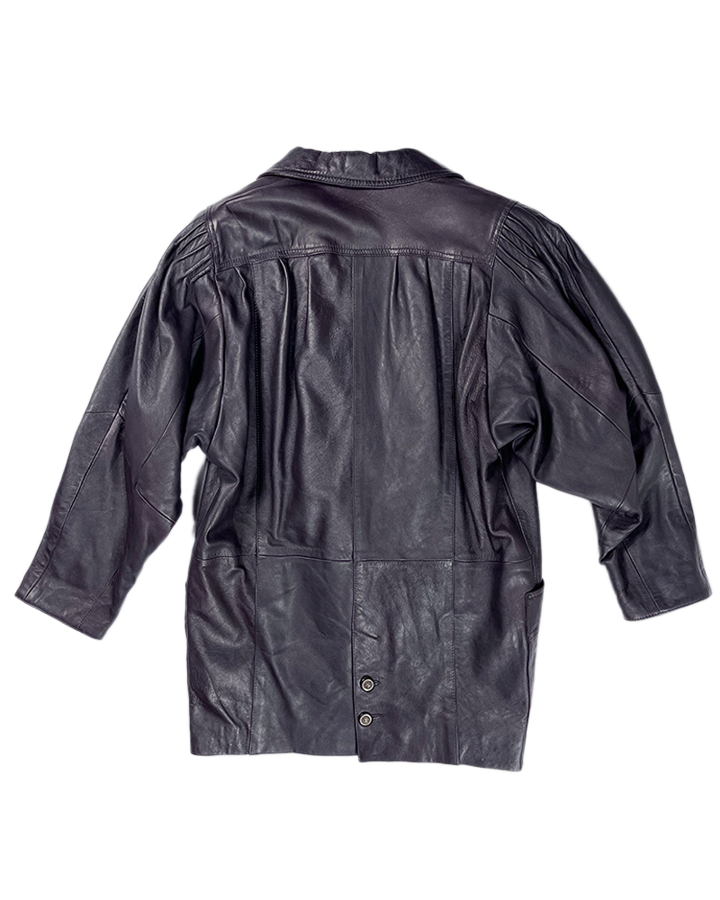 Purple Classy Leather Jacket - Detailed view