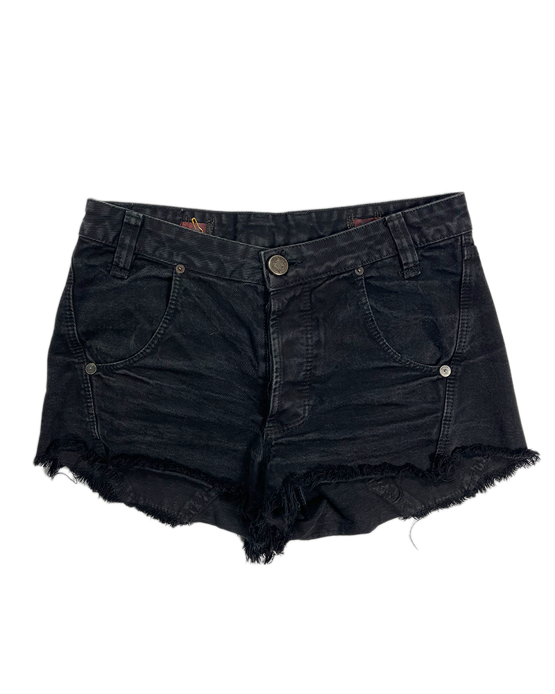 Animale Black Denim Shorts - Main