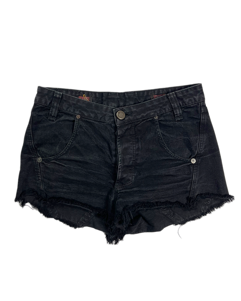 Animale Black Denim Shorts PAKA Vintage Glam