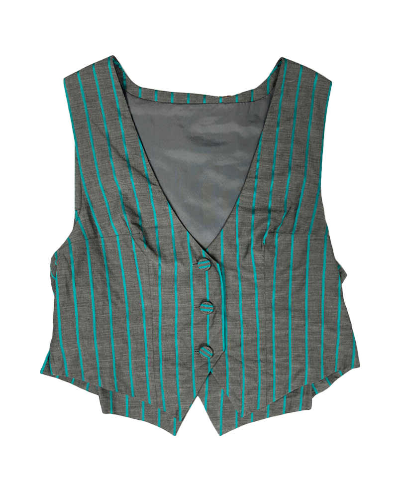 Turquoise on Grey Vest - Main
