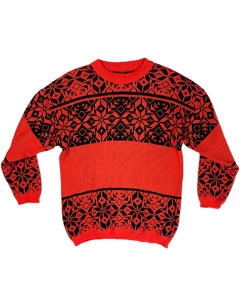 Orange Snow Flake Sweater - Main