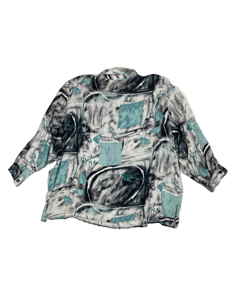 Turquoise Brush Paint Shirt - Detailed view