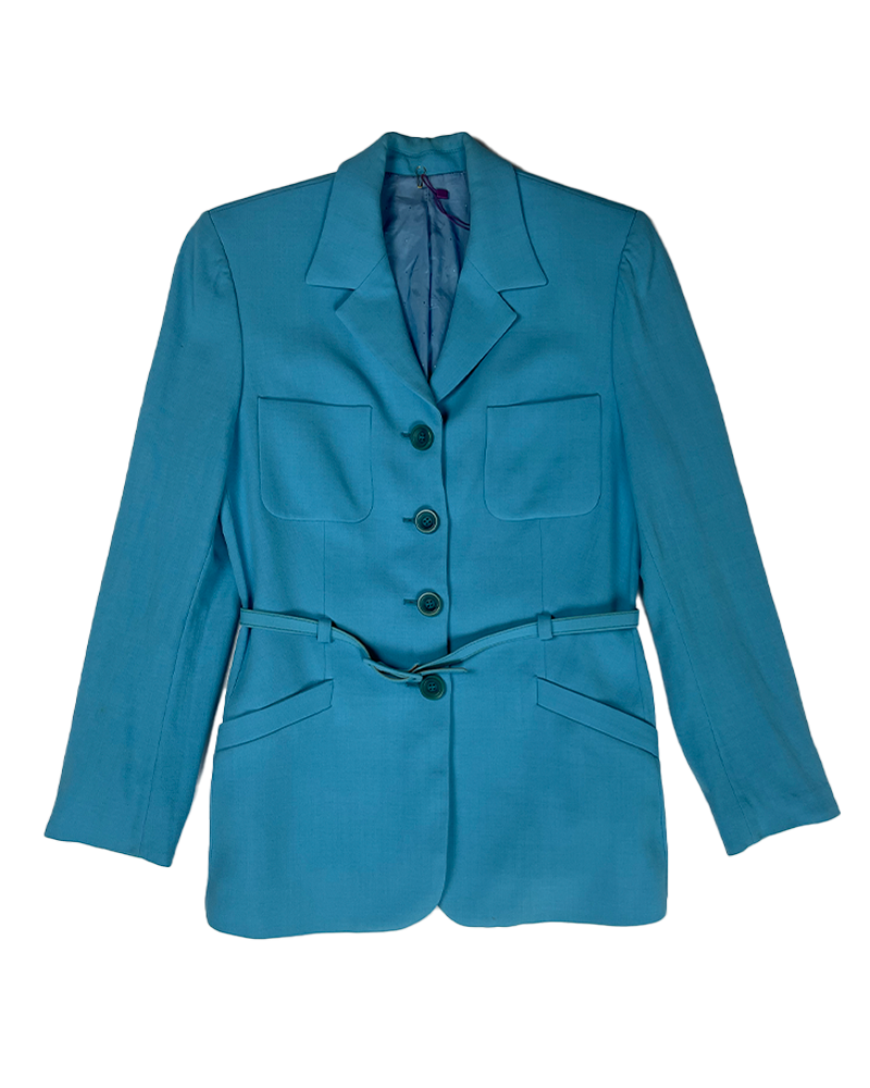 Vintage 60's Turquoise Wool Blazer - Main