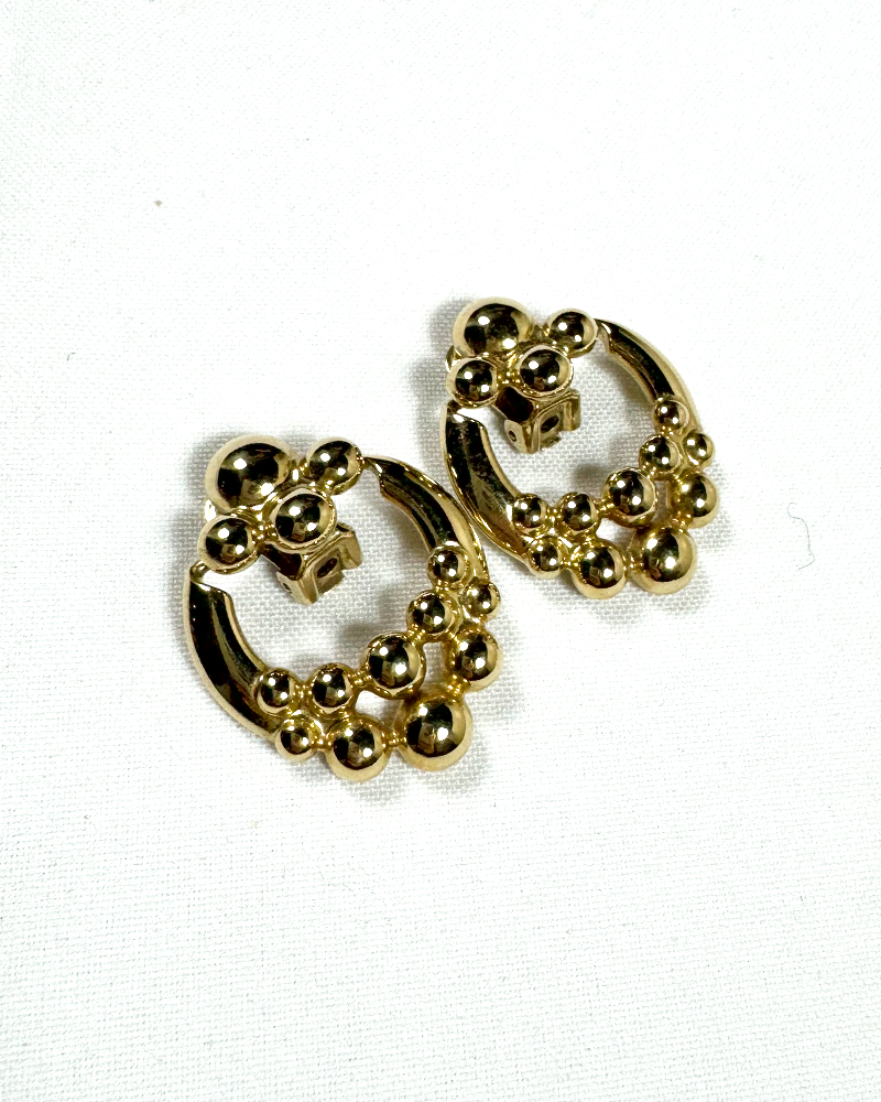 Golden Boho Bubbly Hoop Earrings - Main